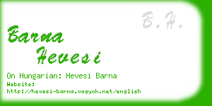 barna hevesi business card